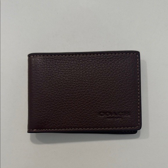 NEW Coach Brown Key & Card Holder Leather Accessory - Picture 1 of 4